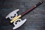 Battle Axe Of Gimlet Golden – Damascus Tomahawk Axe, 37" Overall