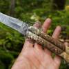 BMK-540 Damascus Balisong Butterfly Knife Hunting Blade Beautiful Engraved Handle Original Traditional Filipino Butterfly Batanga Knife USA Made