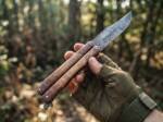 Damascus Balisong Butterfly Knife Hunting Blade Beautiful Engraved Copper Handle Original Traditional Filipino Butterfly Batanga Knife USA Made | BMK-2020