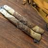 BMK-540 Damascus Balisong Butterfly Knife Hunting Blade Beautiful Engraved Handle Original Traditional Filipino Butterfly Batanga Knife USA Made - Image 2