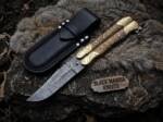 Damascus Balisong Butterfly Knife Hunting Blade Beautiful Engraved Handle Original Traditional Filipino Butterfly Batanga Knife USA Made | BMK-2014