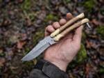 Damascus Balisong Butterfly Knife Hunting Blade Beautiful Engraved Brass & Copper Handle Original Traditional Filipino Butterfly Batanga Knife USA Made | BMK-2005
