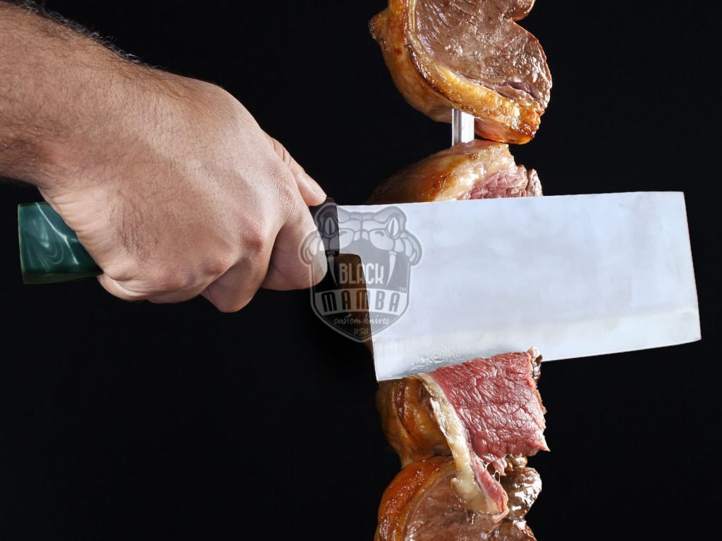 Bmk-710-VG Resin Buffalo Mirror Shine Blade Cleaver Knife 13 Inches Long 8 Inches Blade Super Steel VG Chef Cleaver Blade Knife Hand Made World Class Black Mamba Knives - Image 3