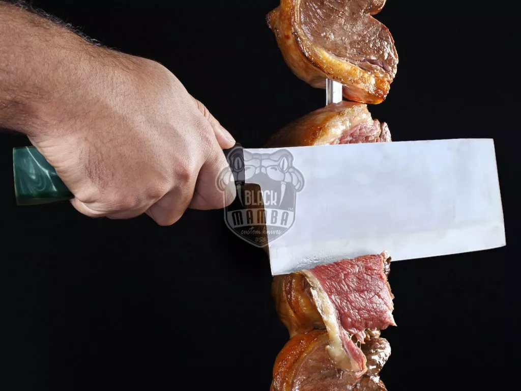Bmk-710-VG Resin Buffalo Mirror Shine Blade Cleaver Knife 13 Inches Long 8 Inches Blade Super Steel VG Chef Cleaver Blade Knife Hand Made World Class Black Mamba Knives - Image 3