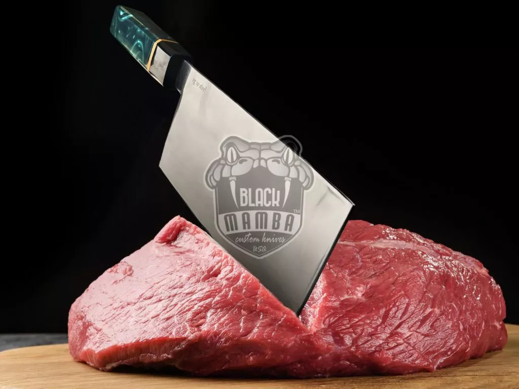 Bmk-710-VG Resin Buffalo Mirror Shine Blade Cleaver Knife 13 Inches Long 8 Inches Blade Super Steel VG Chef Cleaver Blade Knife Hand Made World Class Black Mamba Knives - Image 4