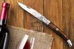Laguiole steak knife with ram horn handle, 10 inch, hand-forged by Black Mamba Knives