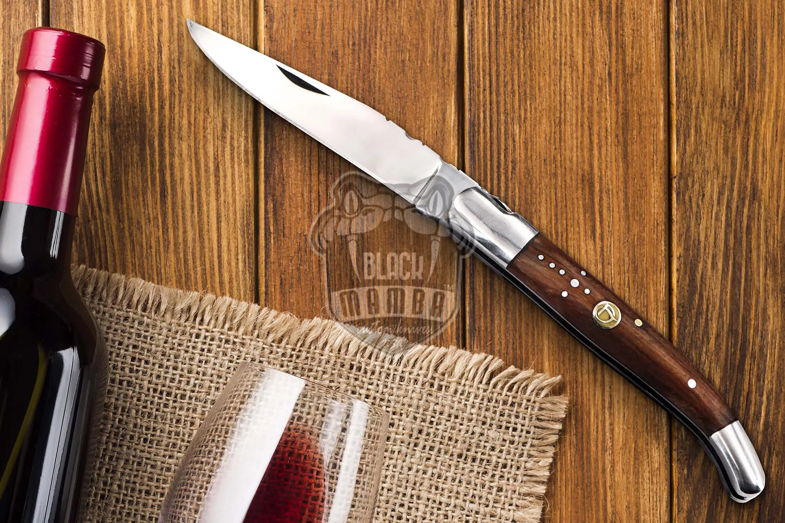 Laguiole Steak Knife, 10″ Overall, Ram Horn Handle | BMK-613