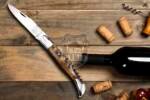 Bmk-623 French Wine Hand Forged Steel Laguiole Steak Knife Handmade Pocket Knives French knife steak knife USA Made Ram Horn Handle
