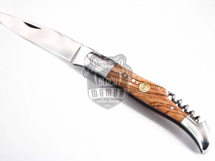 Bmk-621 Louvre Museum Hand Forged Steel Laguiole Steak Knife Handmade Pocket Knives French knife steak knife USA Made Wood Handle