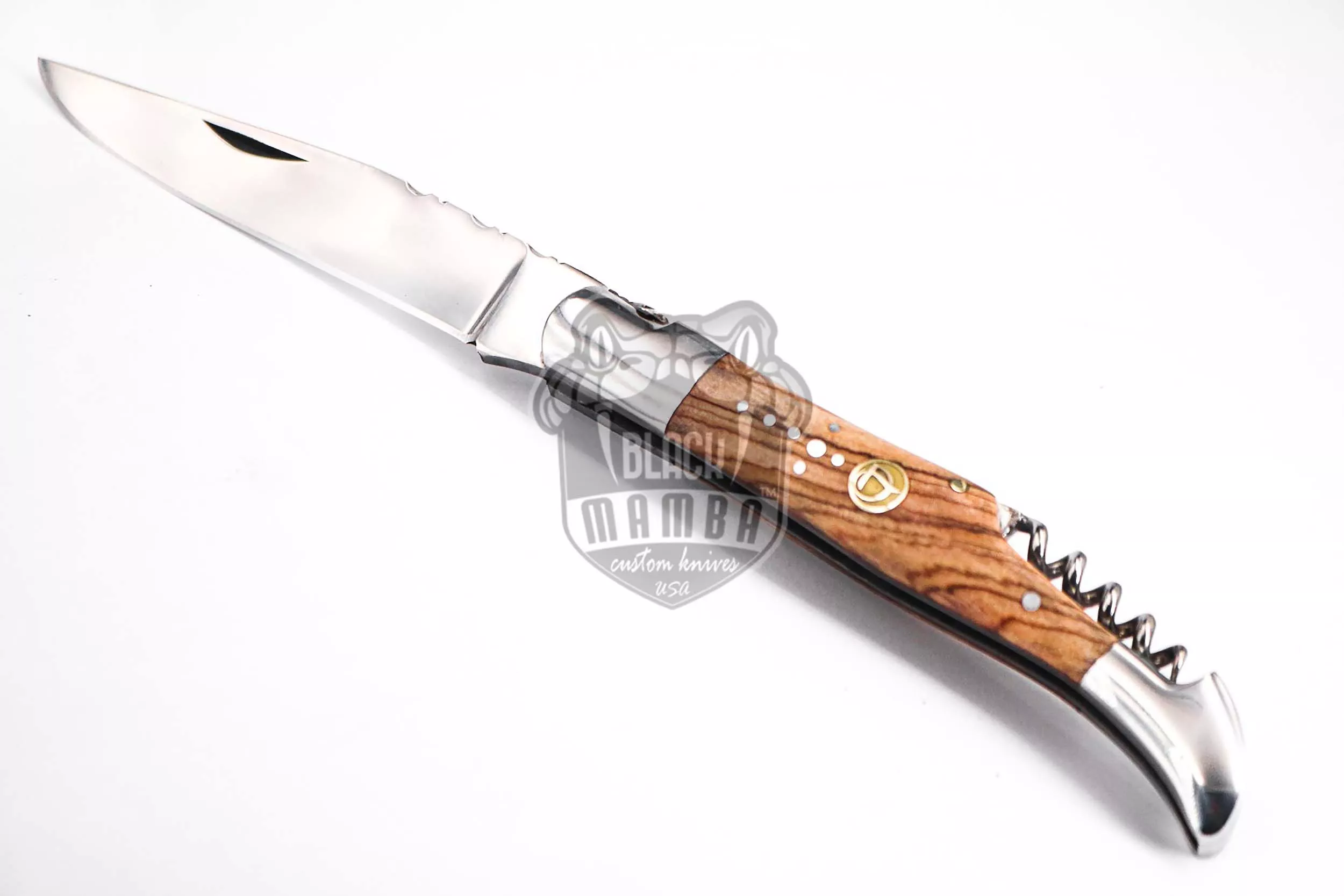 Louvre Museum - Laguiole Steak Knife, 10″ Overall, Ram Horn Handle