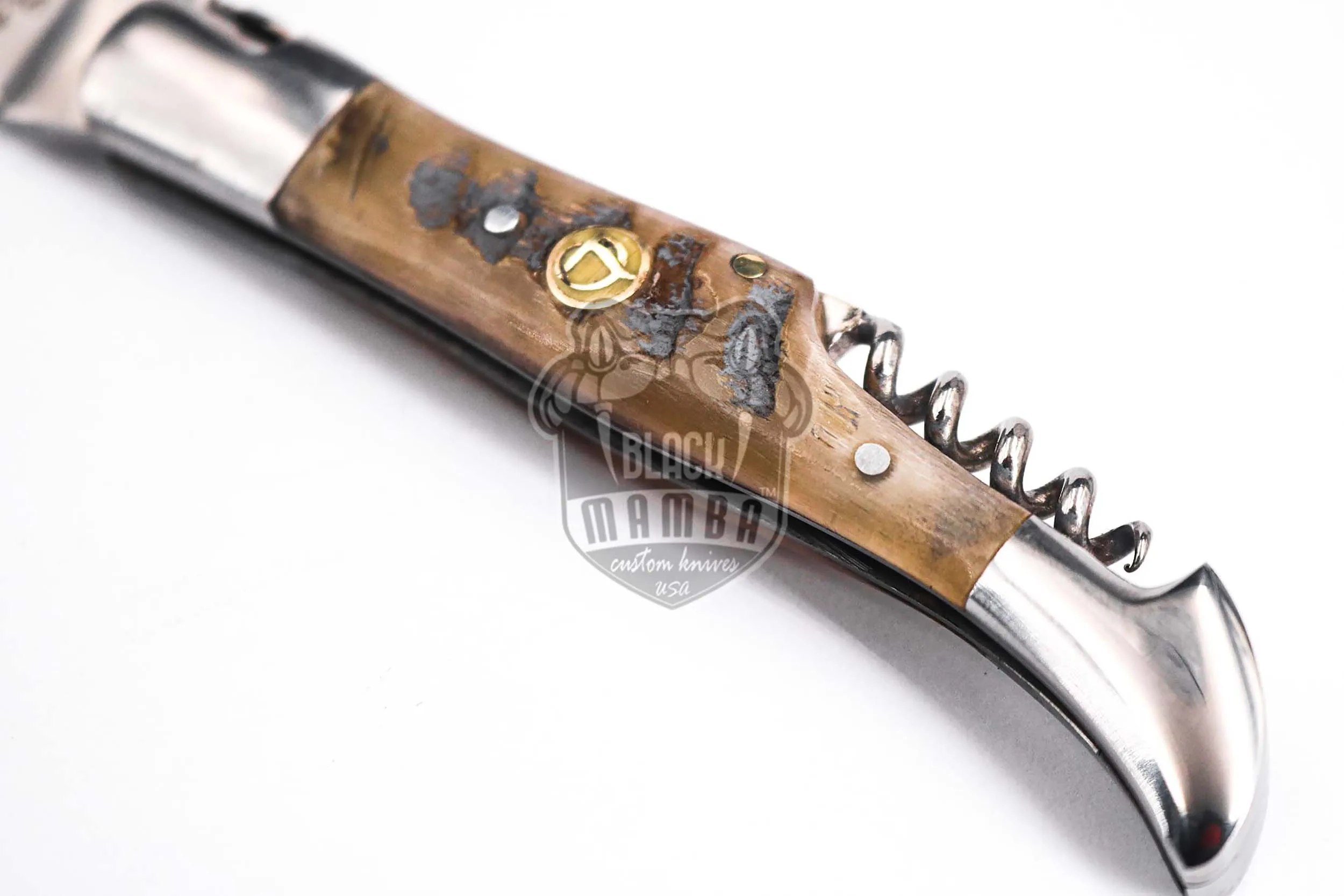 French Wine - Laguiole Steak Knife, 10″ Overall, Ram Horn Handle - view 5