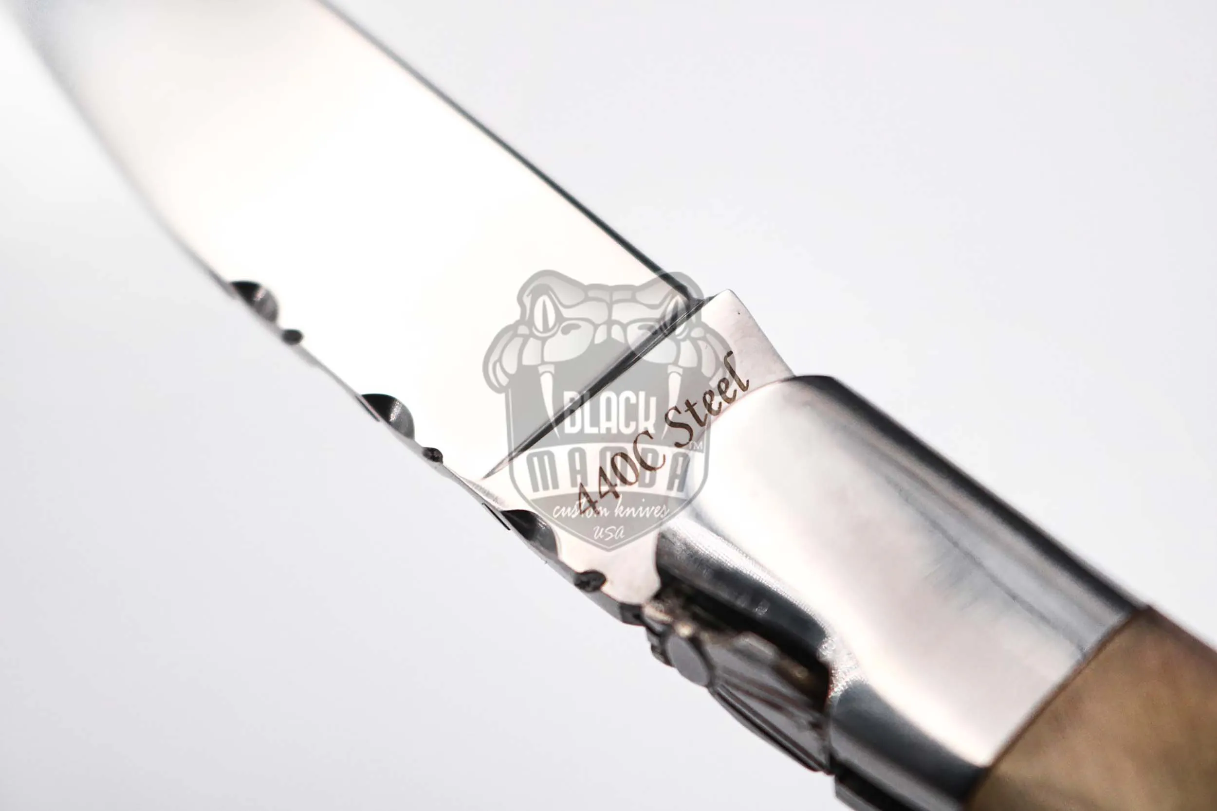 French Wine Hand Forged Steel Laguiole Steak Knife Handmade Pocket Knives French Knife Steak Knife USA Made Ram Horn Handle | BMK-623 - view 7