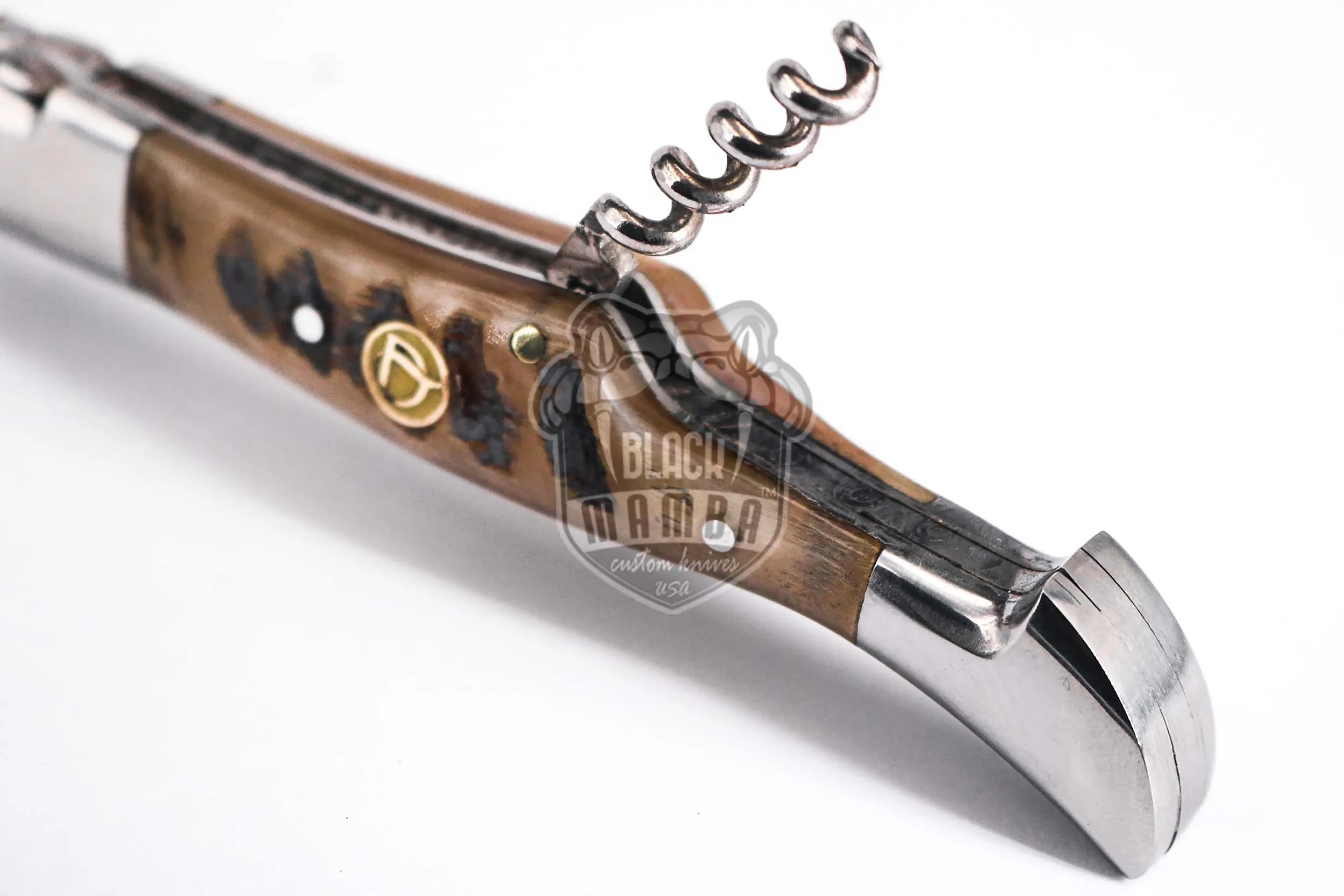 French Wine - Laguiole Steak Knife, 10″ Overall, Ram Horn Handle - view 9
