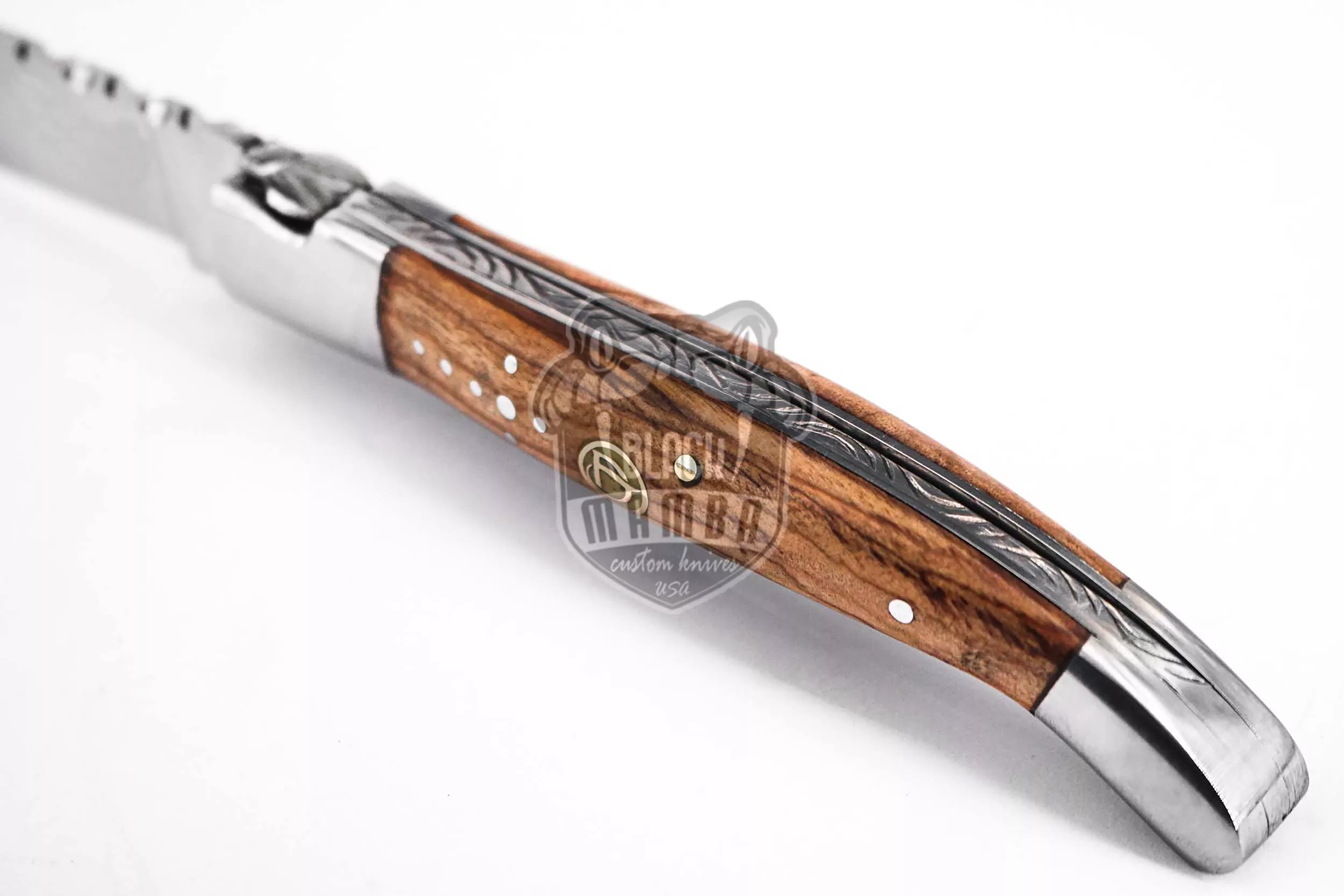 Laguiole Steak Knife, 10″ Overall, Ram Horn Handle | BMK-622 - view 6