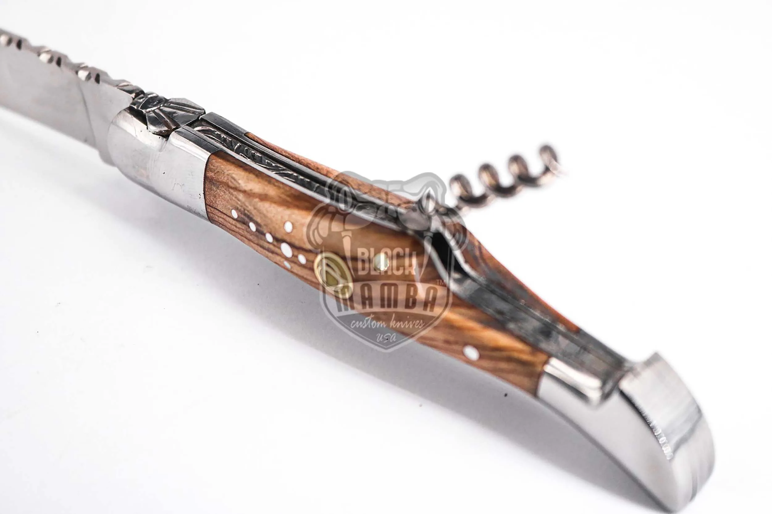 Louvre Museum - Laguiole Steak Knife, 10″ Overall, Ram Horn Handle - view 4