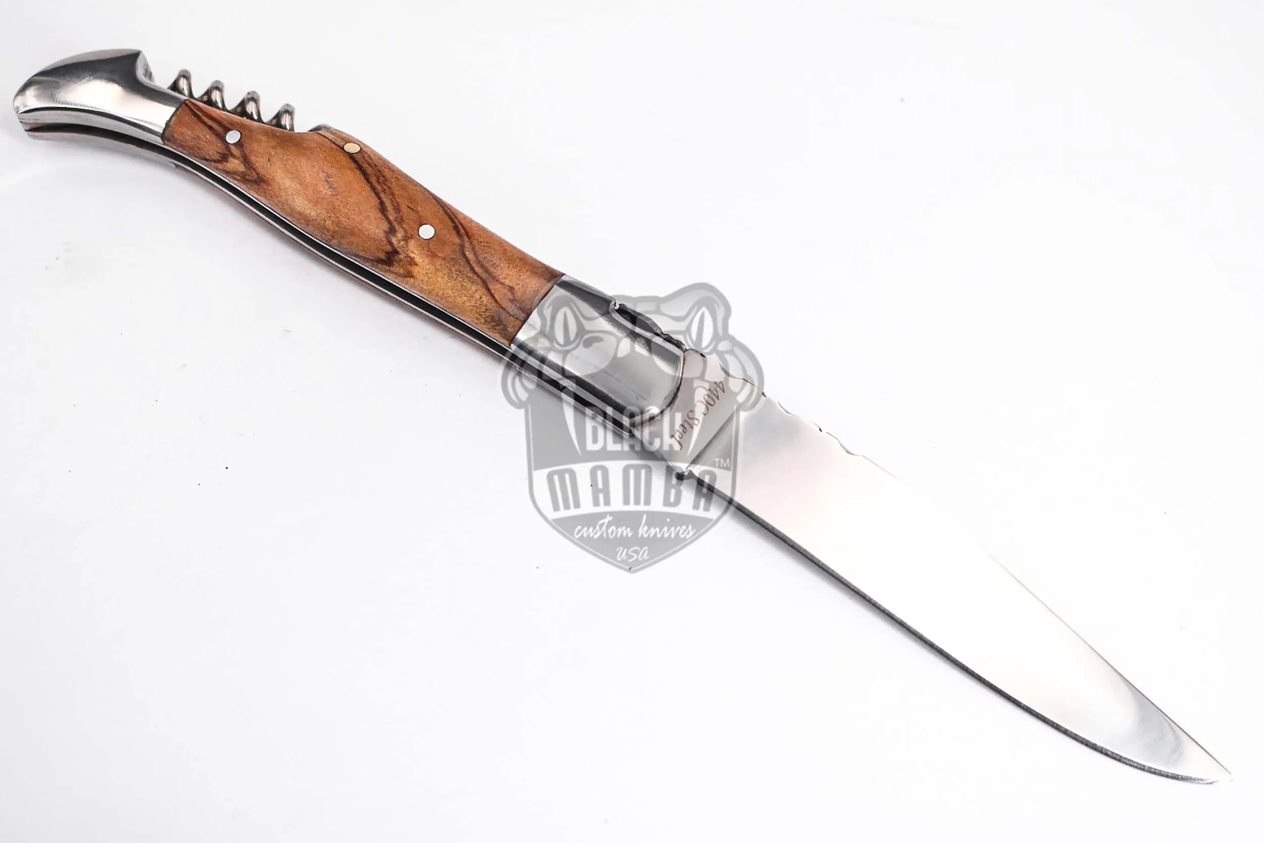 Louvre Museum Hand Forged Steel Laguiole Steak Knife Handmade Pocket Knives French Knife Steak Knife USA Made Wood Handle | BMK-621 - view 8