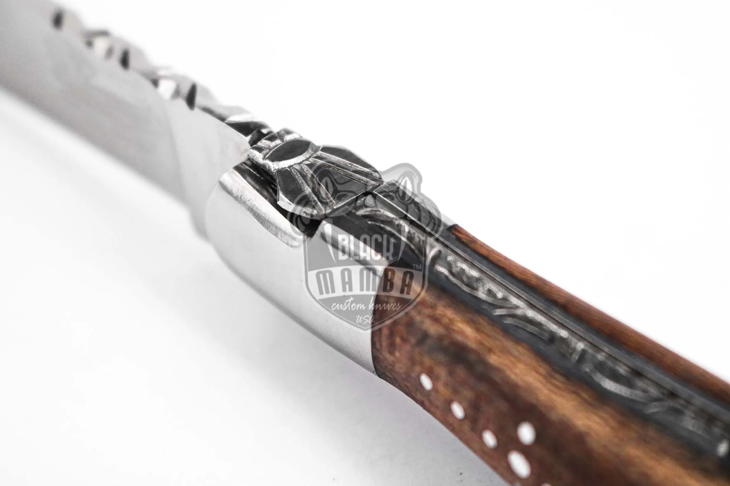 Laguiole Steak Knife, 10″ Overall, Ram Horn Handle | BMK-620 - view 10