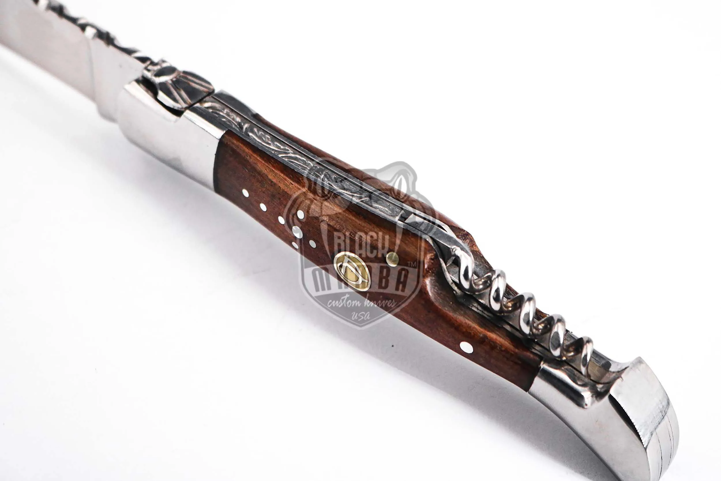 Laguiole Steak Knife, 10″ Overall, Ram Horn Handle | BMK-618 - view 8