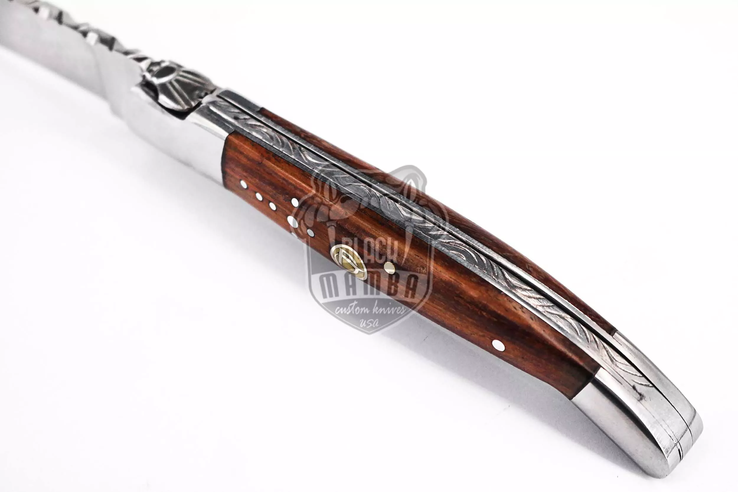 Laguiole Steak Knife, 10″ Overall, Ram Horn Handle | BMK-613 - view 5