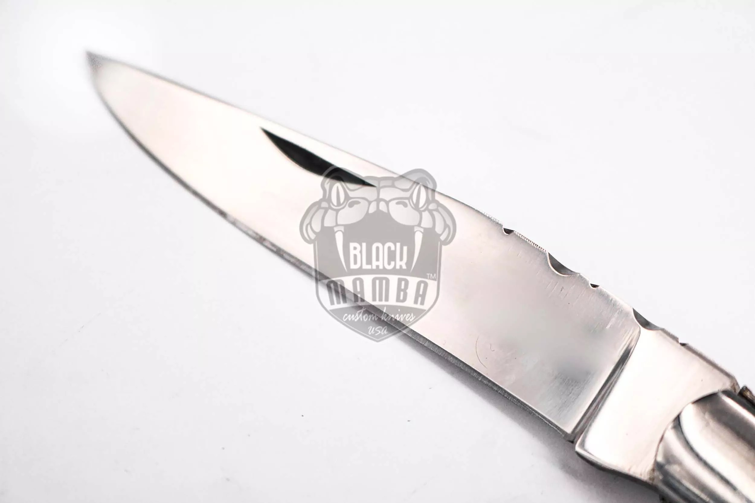 Laguiole Steak Knife, 10″ Overall, Ram Horn Handle | BMK-613 - view 9