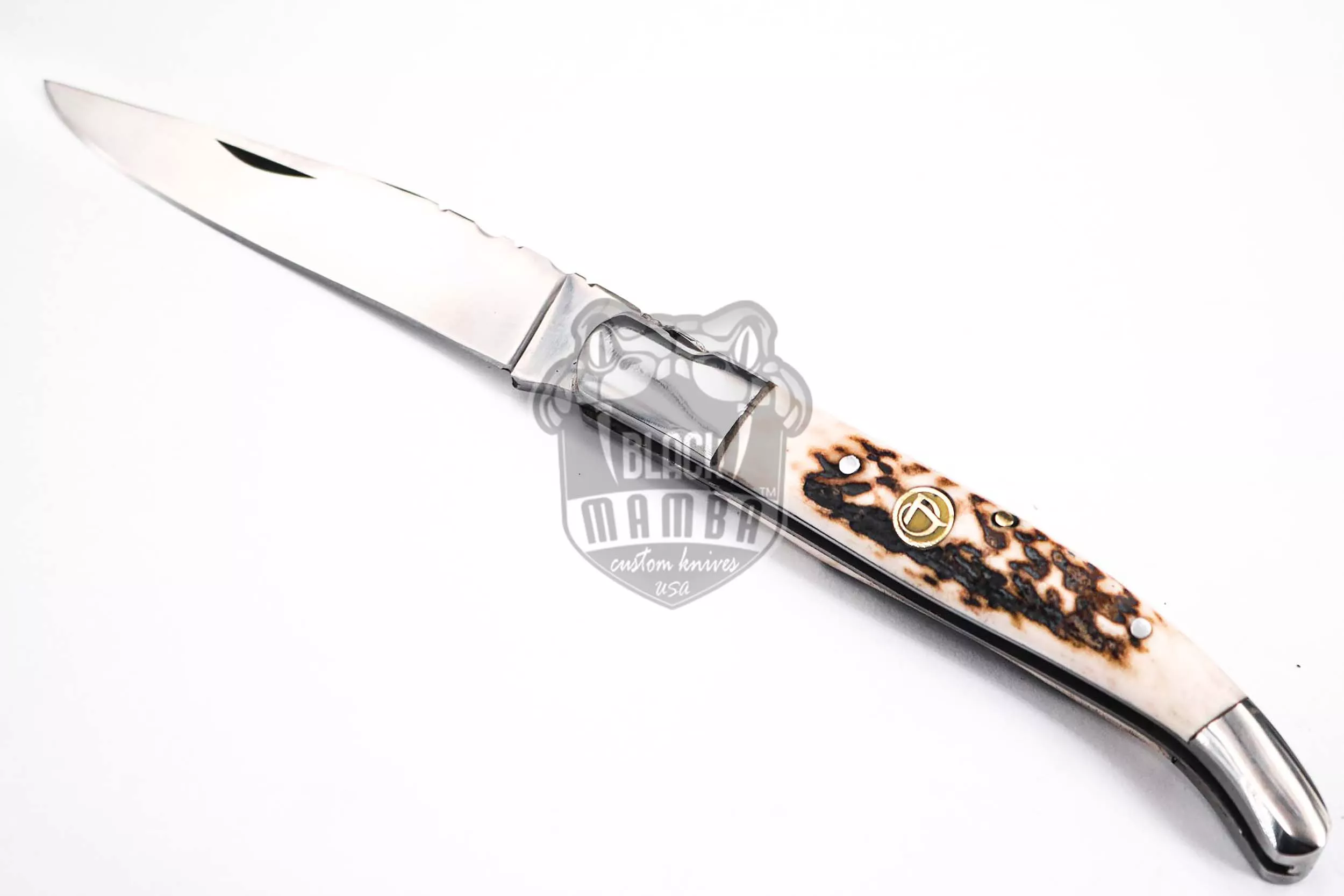 Stag Horn - Laguiole Steak Knife, 10″ Overall, Ram Horn Handle - view 3