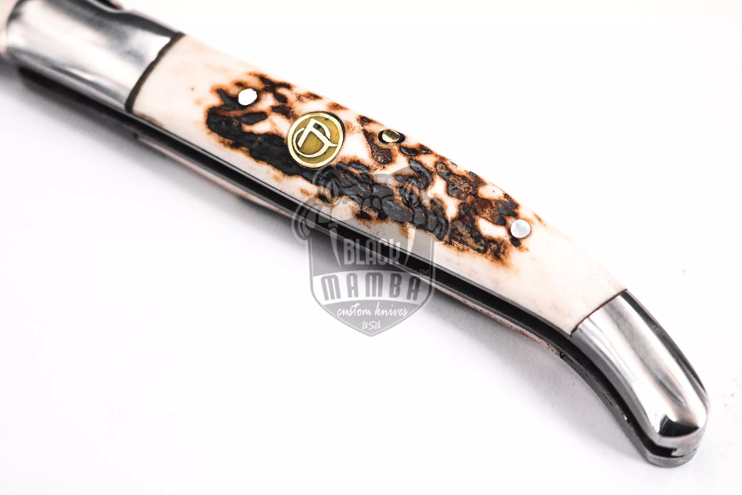 Stag Horn - Laguiole Steak Knife, 10″ Overall, Ram Horn Handle - view 5