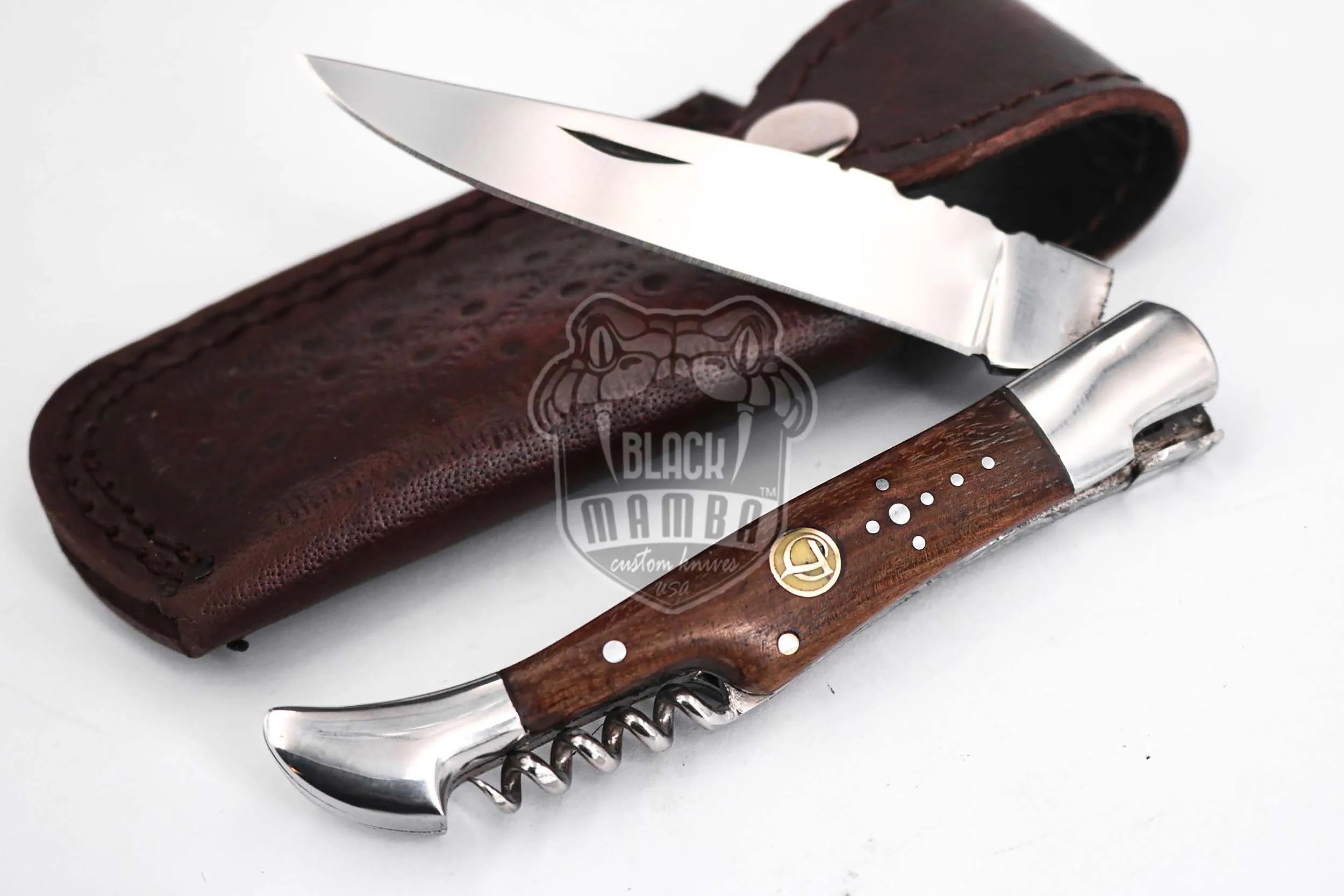 Laguiole Steak Knife, 10″ Overall, Ram Horn Handle | BMK-618 - view 2