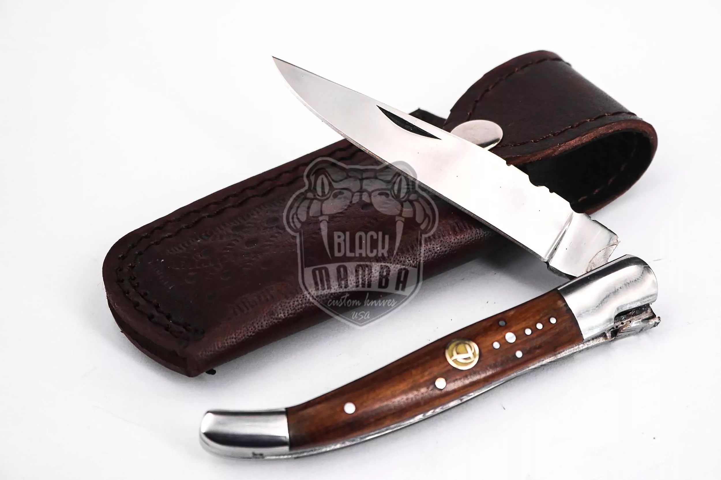Laguiole Steak Knife, 10″ Overall, Ram Horn Handle | BMK-613 - view 2