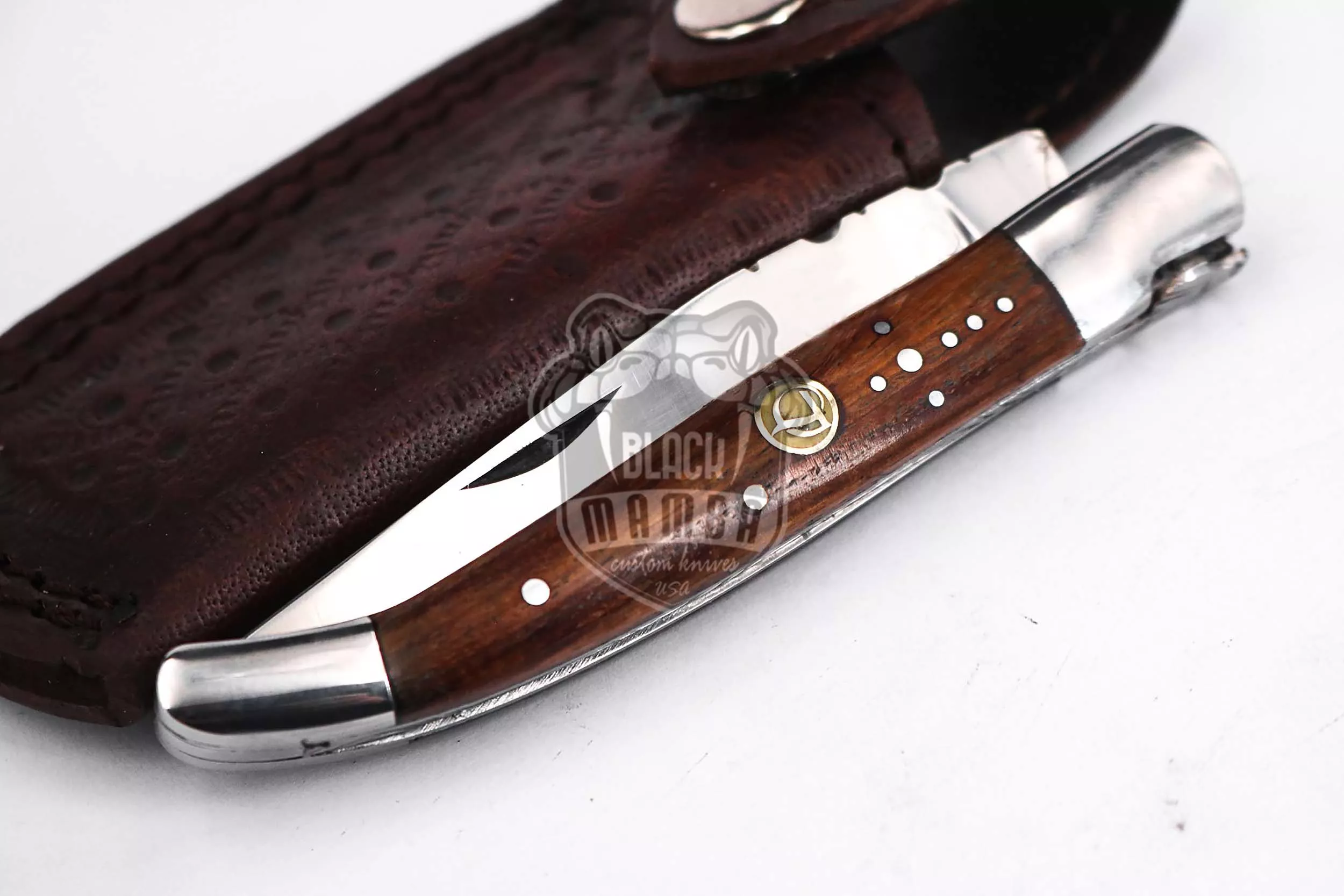 Laguiole Steak Knife, 10″ Overall, Ram Horn Handle | BMK-613 - view 10