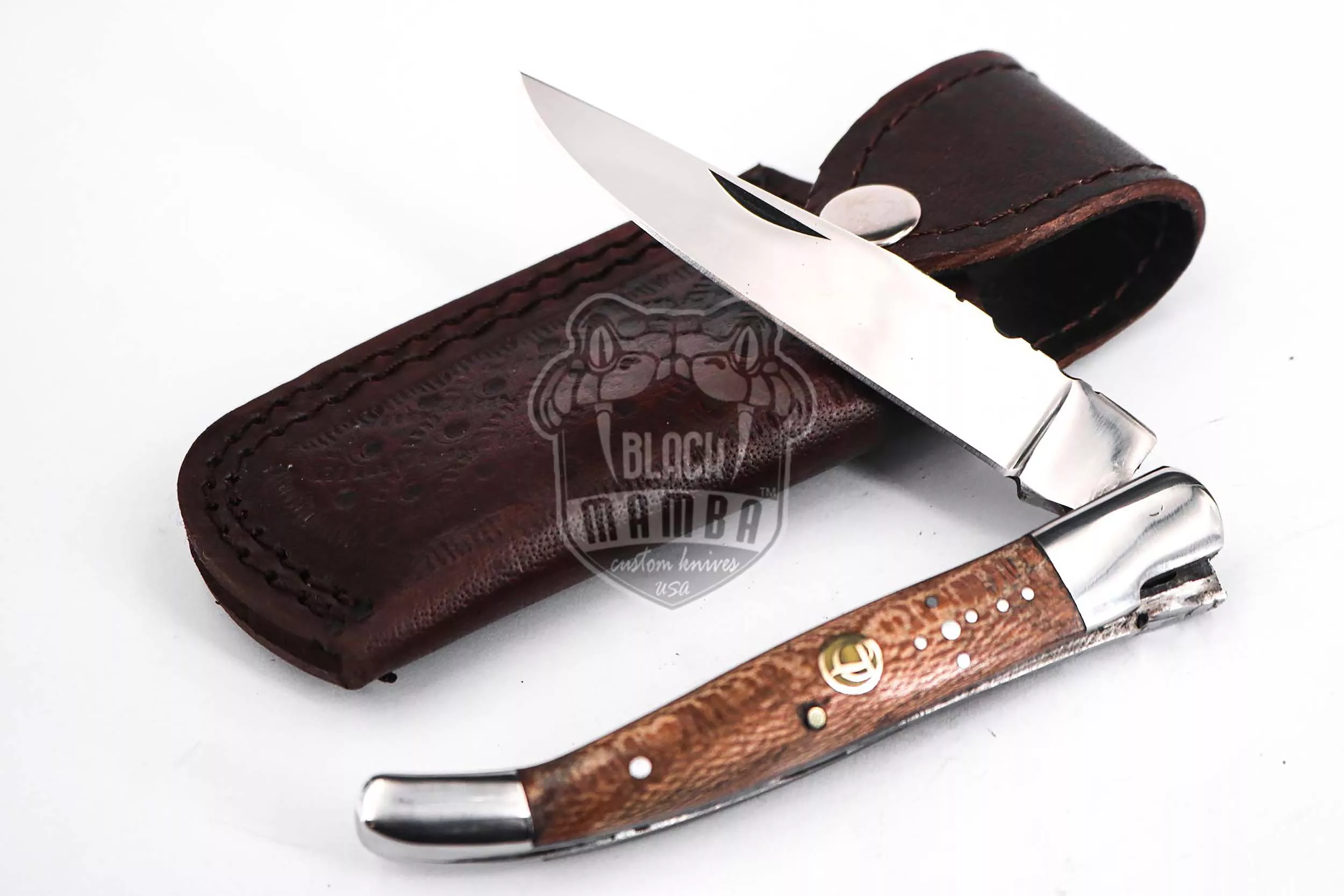 Laguiole Steak Knife, 10″ Overall, Ram Horn Handle | BMK-619 - view 2
