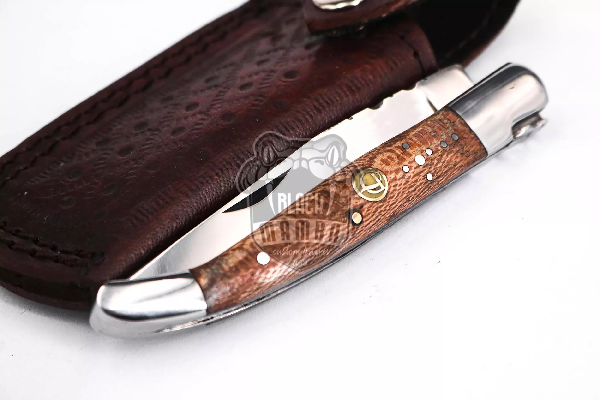 Laguiole Steak Knife, 10″ Overall, Ram Horn Handle | BMK-619 - view 8