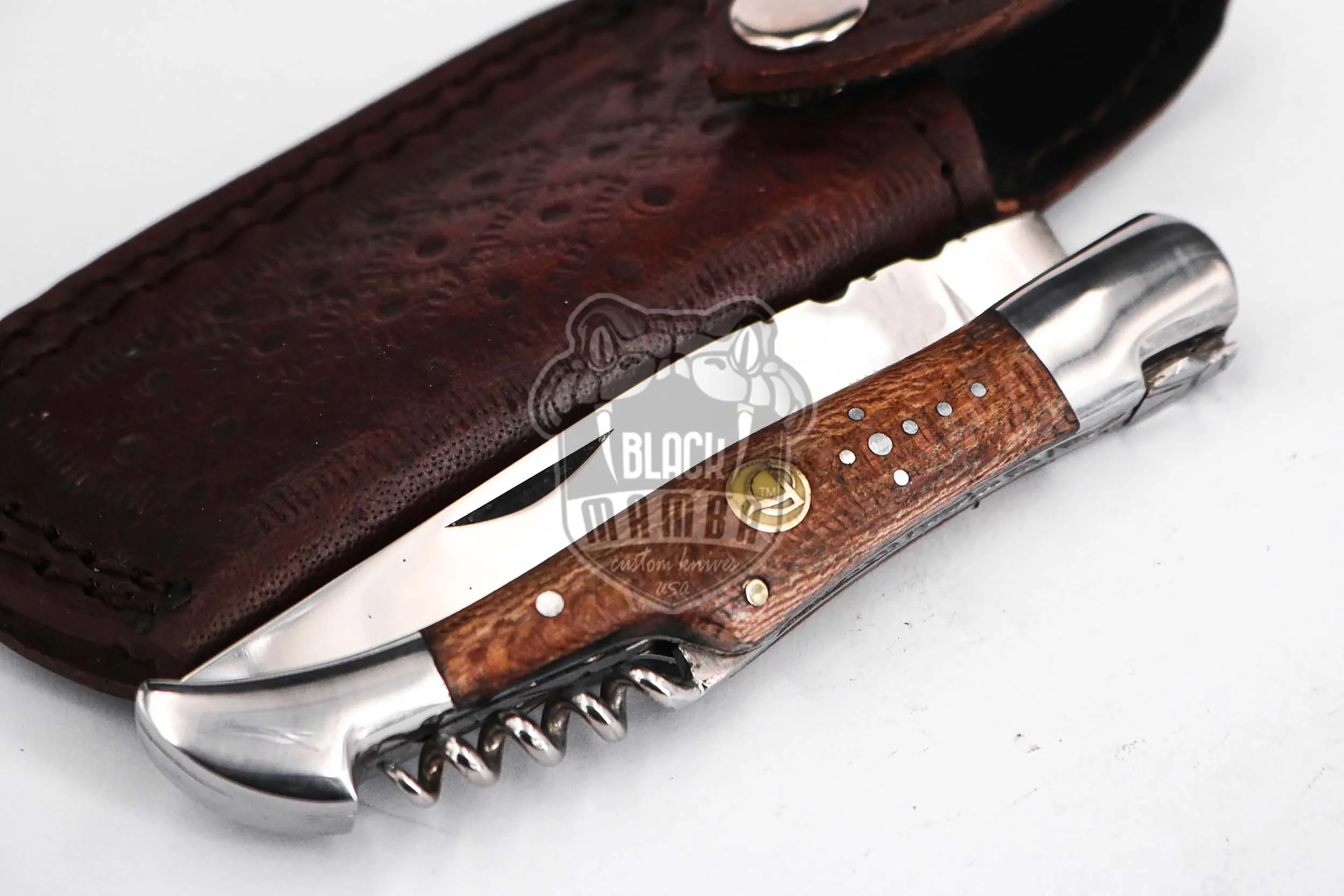 Laguiole Steak Knife, 10″ Overall, Ram Horn Handle | BMK-620 - view 11