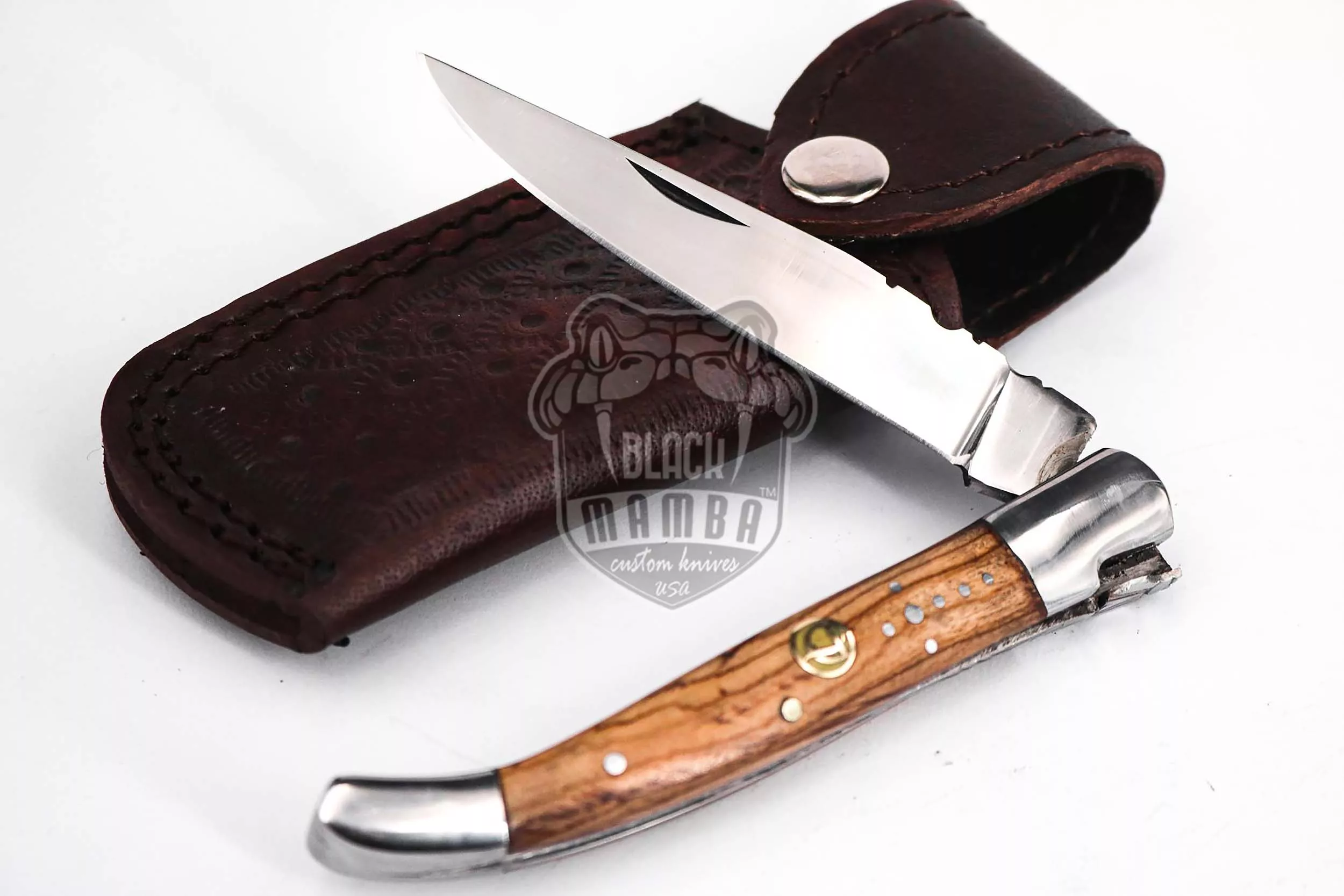 Laguiole Steak Knife, 10″ Overall, Ram Horn Handle | BMK-622