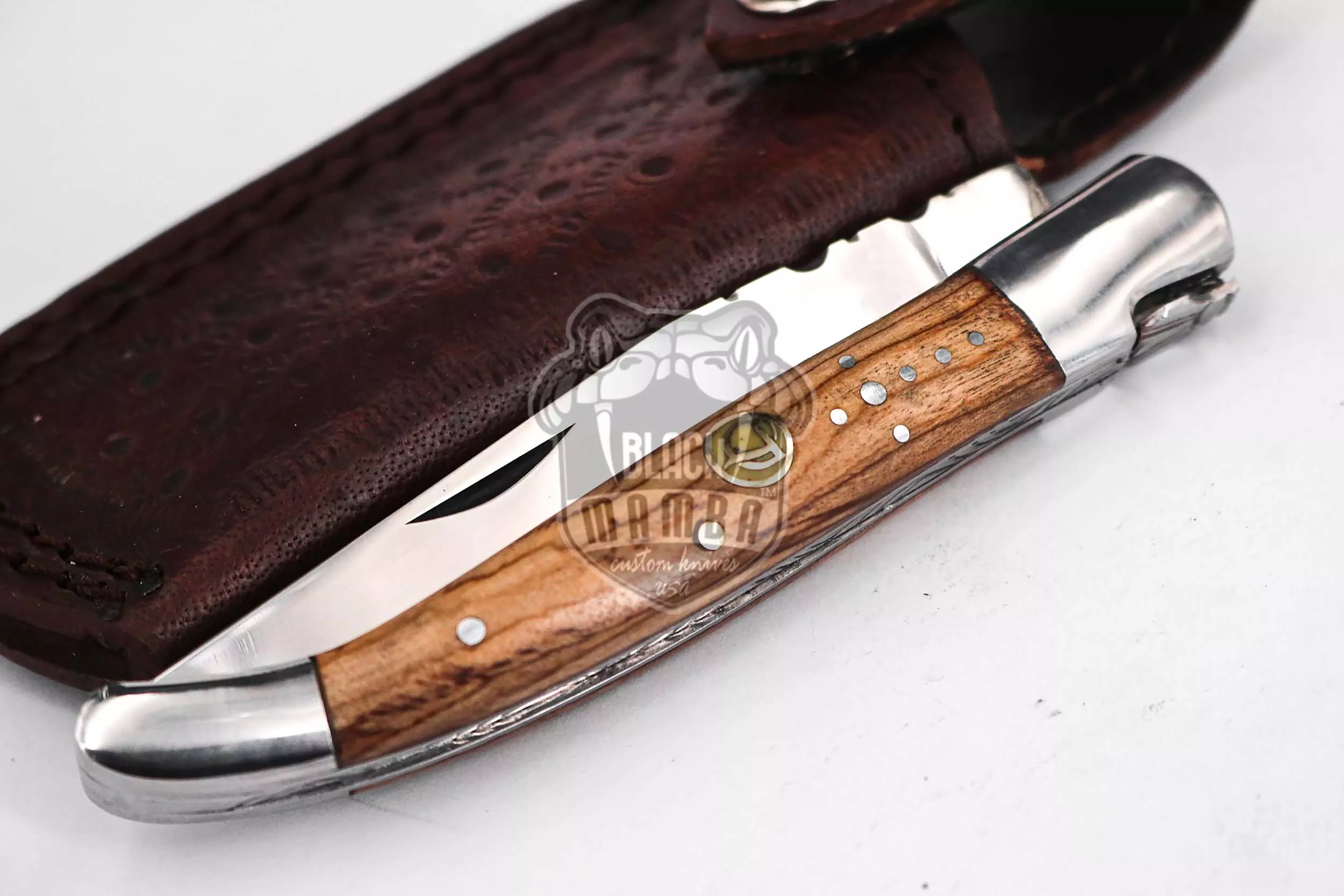 Laguiole Steak Knife, 10″ Overall, Ram Horn Handle | BMK-622 - view 10