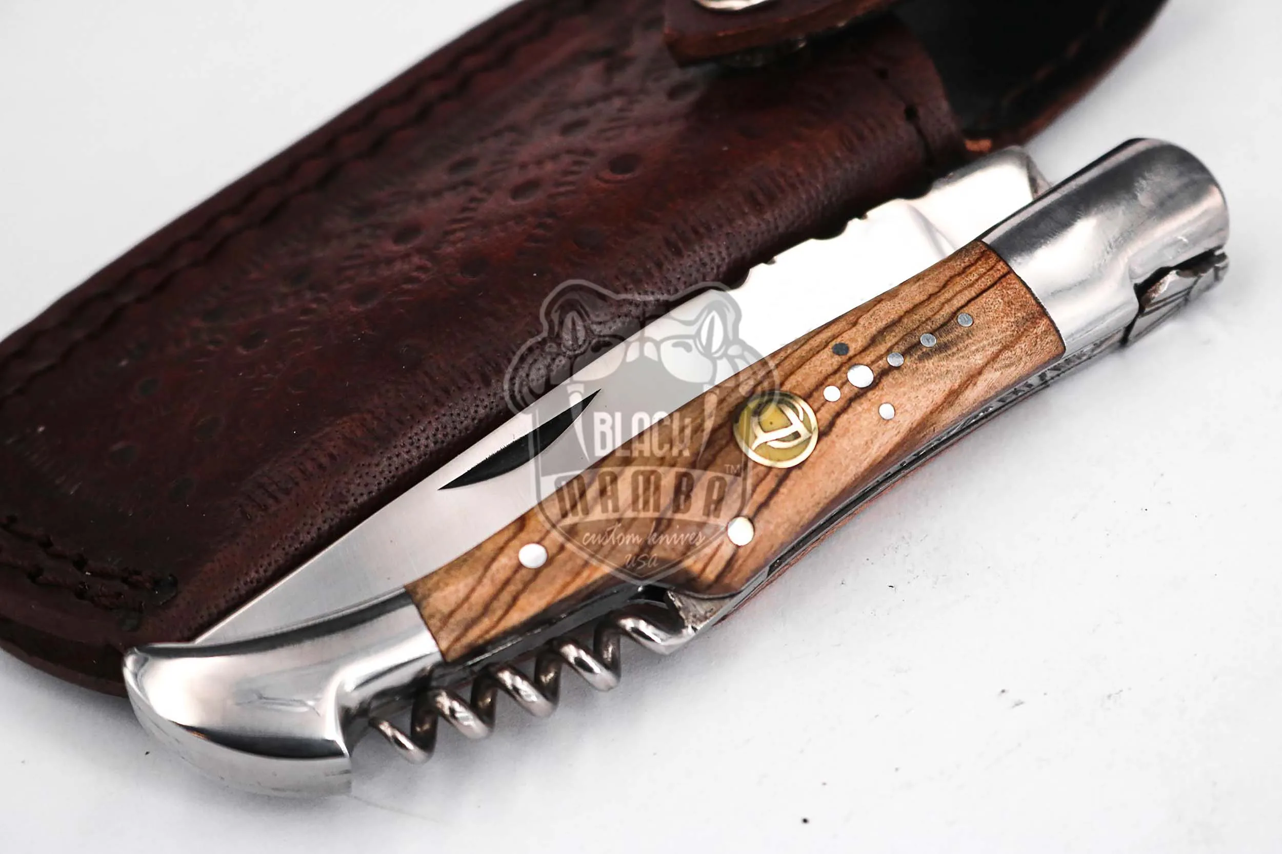 Louvre Museum - Laguiole Steak Knife, 10″ Overall, Ram Horn Handle - view 12