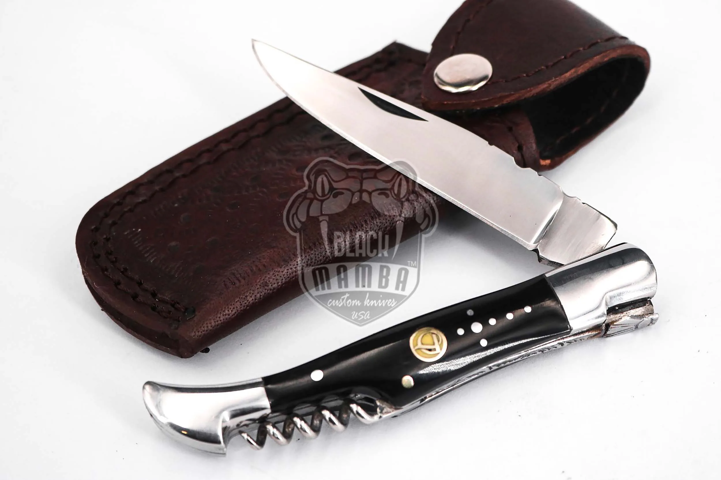 Marseille - Laguiole Steak Knife, 10″ Overall, Buffalo Horn Handle - view 2