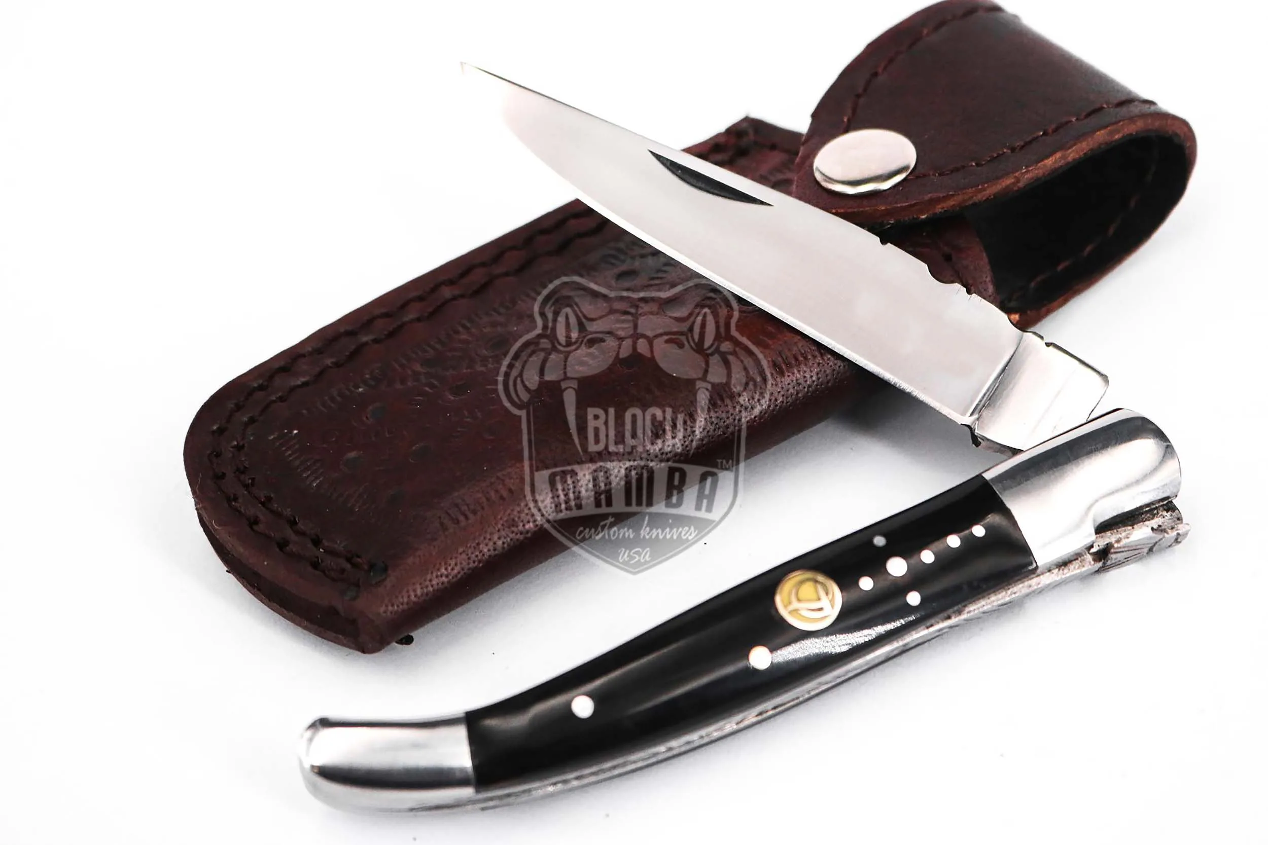 Lyon - Laguiole Steak Knife, 10″ Overall, Buffalo Horn Handle - view 2
