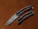 BMK-577 Filipino Balisong Butterfly Damascus Steel Hand Engraved With Wood Handle Damascus Blade Gift For Him USA Made
