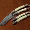 BMK-594 Damascus Engraved Balisong Butterfly Flipping Knife Copper With Camel Bone Handle Hunting knife Best Knife For Collection USA Made Gift For Him
