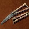 BMK-584 Damascus Balisong Butterfly Knife Copper With Brass Engraved Handle Balisong Flipping Knife USA Made Christmas Gift, Gift For Him