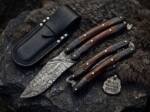 Filipino Balisong Butterfly Damascus Steel Hand Engraved with Wood Handle Damascus Blade Gift USA Made | BMK-2002
