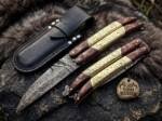Custom Handmade Damascus Balisong Butterfly Knife Brass Engraved with Copper Handle Top Quality Knife USA Made Gift | BMK-2019