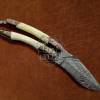 BMK-594 Damascus Engraved Balisong Butterfly Flipping Knife Copper With Camel Bone Handle Hunting knife Best Knife For Collection USA Made Gift For Him - Image 2