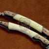 BMK-594 Damascus Engraved Balisong Butterfly Flipping Knife Copper With Camel Bone Handle Hunting knife Best Knife For Collection USA Made Gift For Him - Image 5