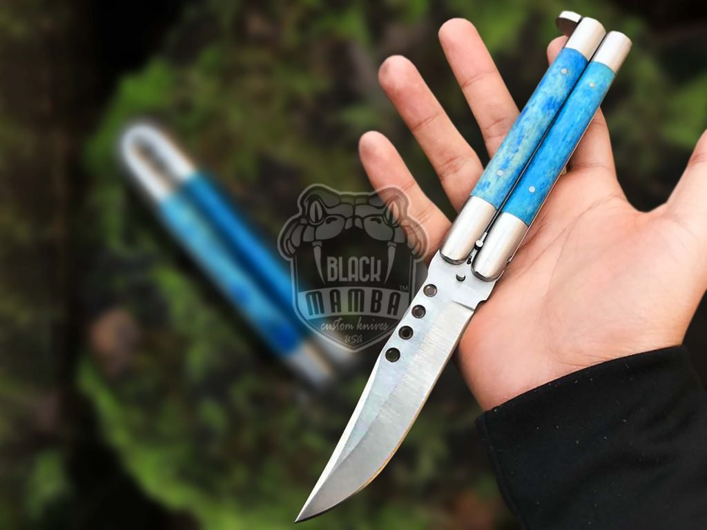 DB-30 D2 Steel Balisong Butterfly Knife with Camel Bone Handle Handmade Original Traditional Filipino Butterfly Batanga Knife black mamba knives USA - Image 2
