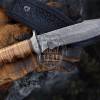 Bmk-223 Camping Hunting Damascus Knife Best For Hunter Handmade Damascus Steel Knife With Leather Handle USA Made Gift For Him - Image 2