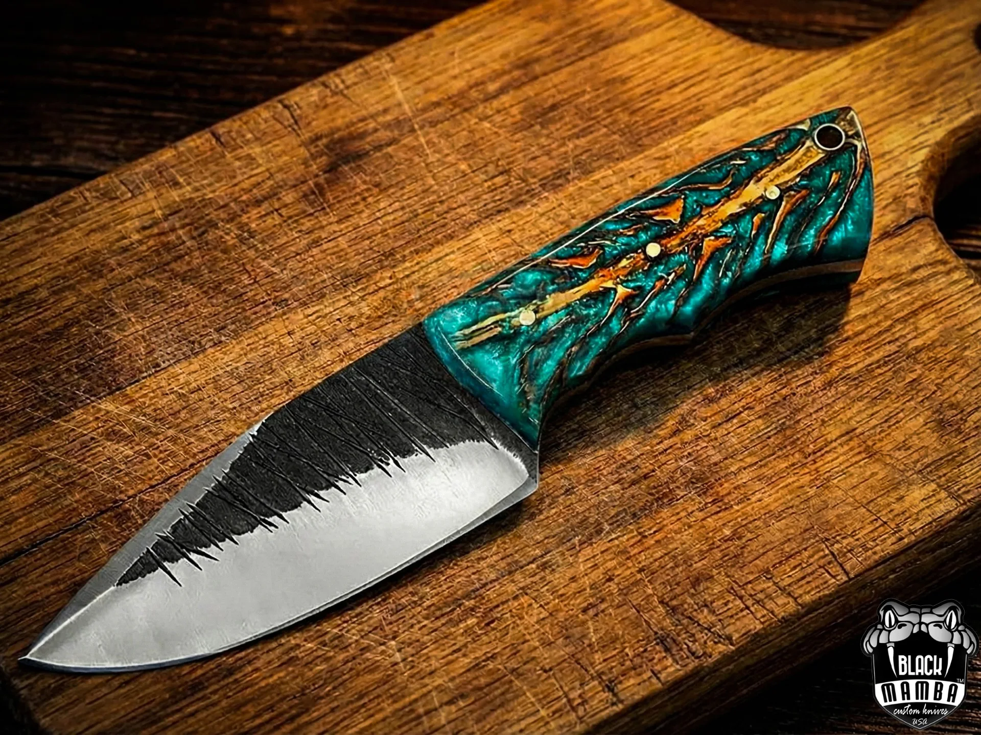 Pine Cone Skinner - Damascus Skinning Knife, 8″ Overall - view 2