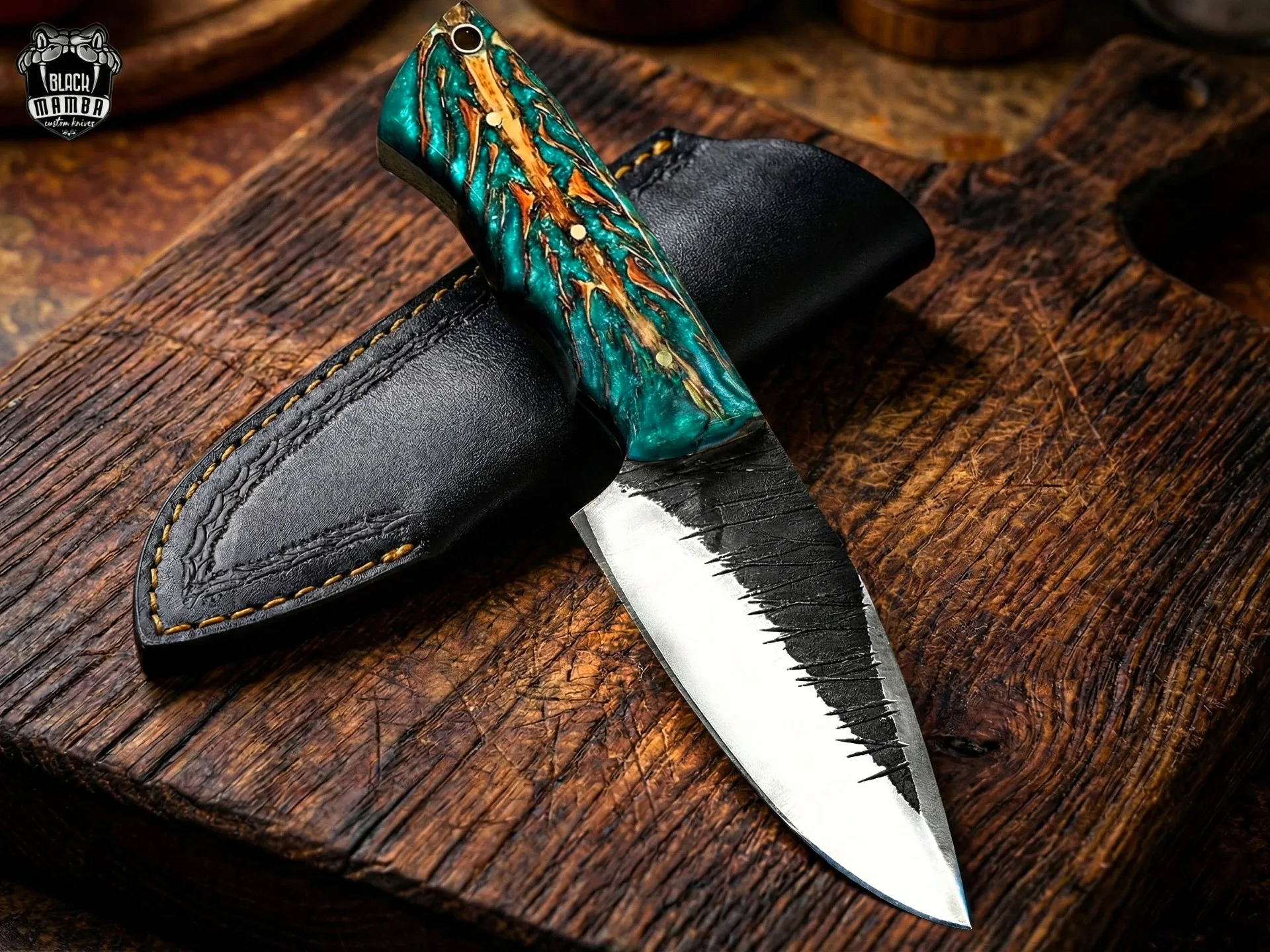 Pine Cone Skinner - Damascus Skinning Knife, 8″ Overall - view 5