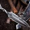BMK- 320 Railroad Spike Hand Forged Knife, Engraved knife, Hunting Dagger, Rail Road Spike Knife, Viking Dagger, Anniversary Gifts, Gift For Men, USA - Image 6