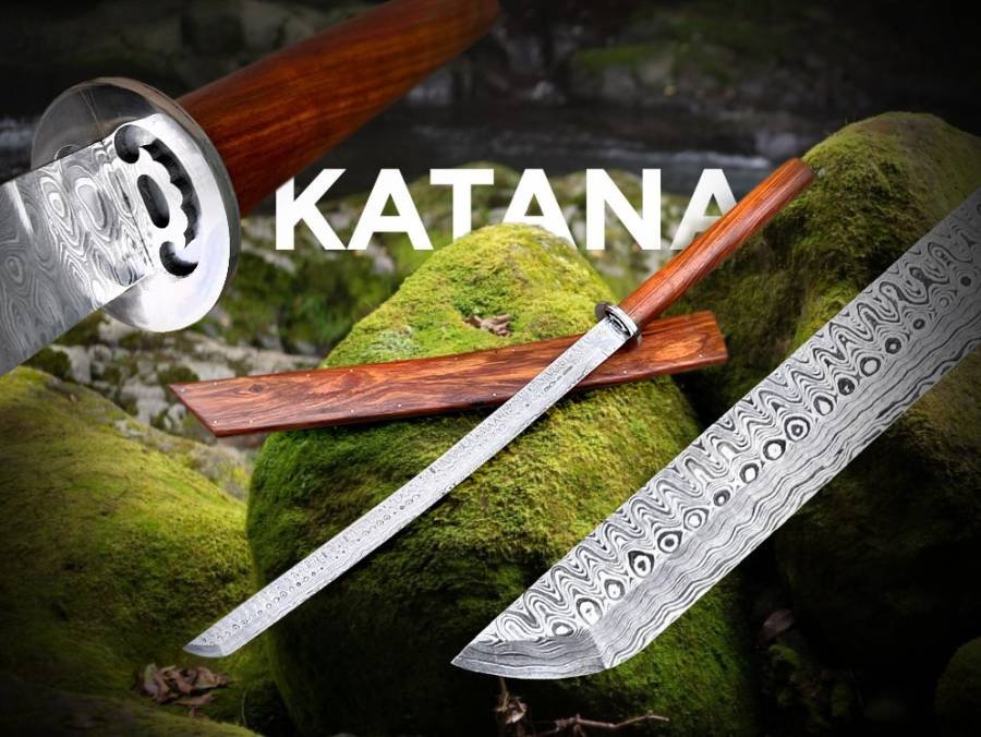 BMK-561: Handmade 32" Japanese Damascus Katana Samurai Ninja Sword – A Premium USA-Made Gift for Men With Wooden Sheath - Image 4